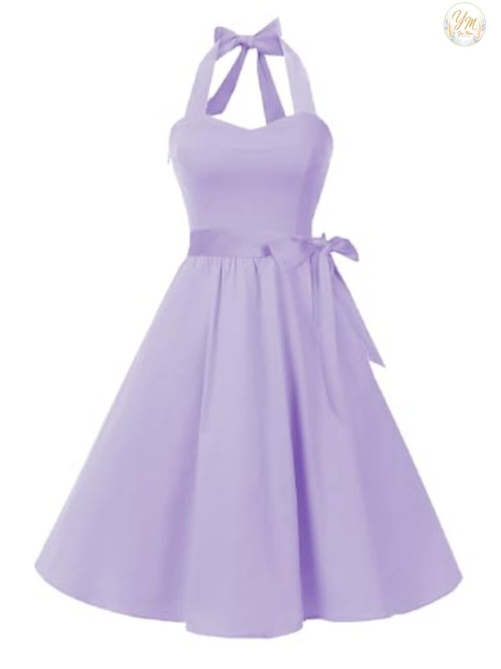 Vintage 1950s Halter Retro Cocktail Swing Dress Corset Back